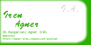 iren agner business card